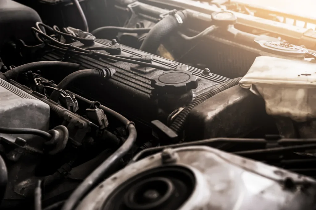 Diesel engine in shop